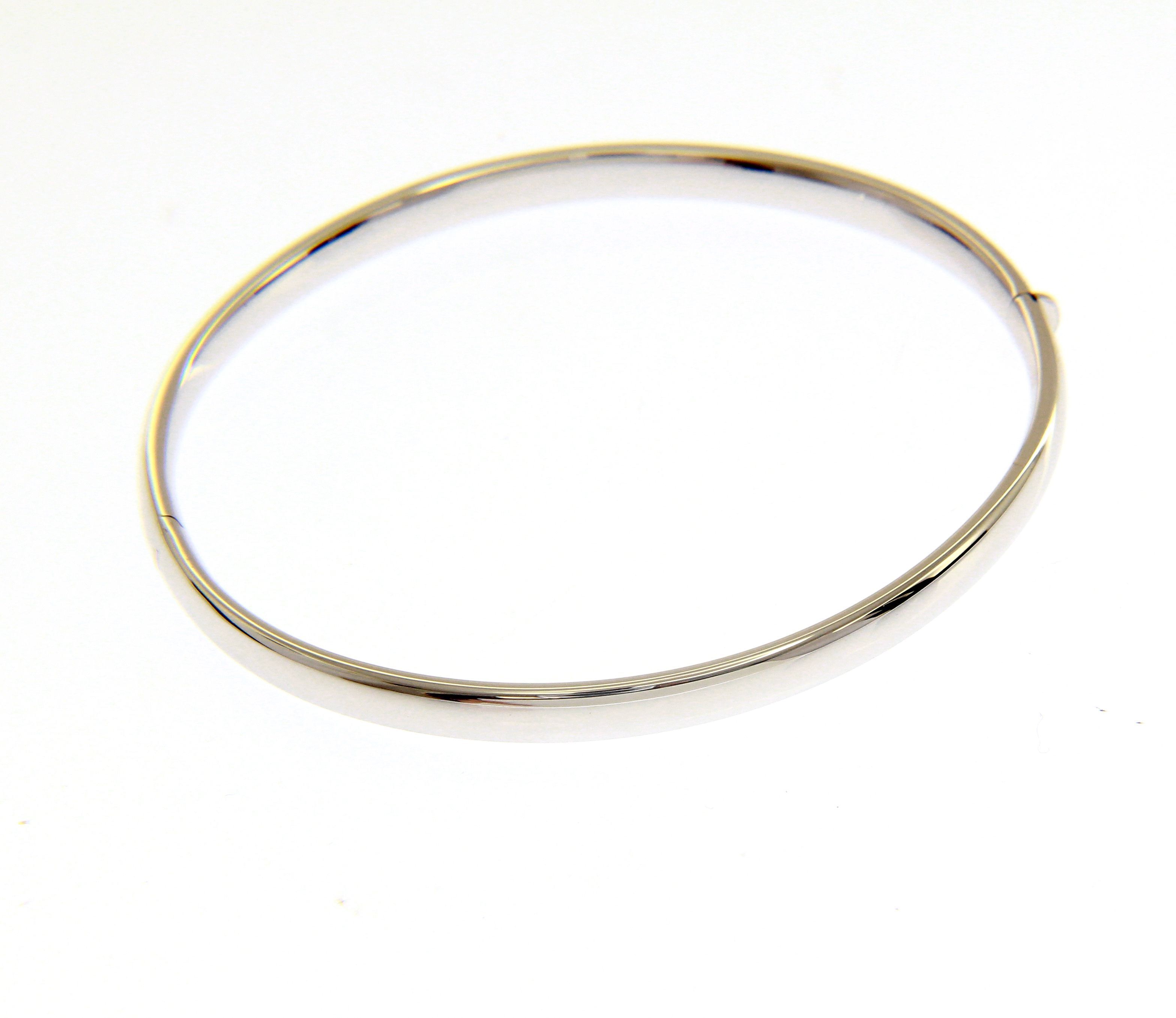White gold oval bracelet with clasp k14 (code S205091)